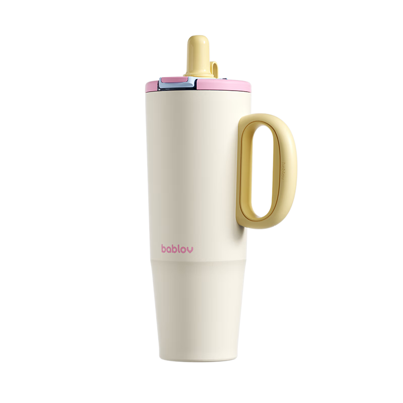 BABLOV Huaban Sen Insulated Bottle Women's Large Capacity High Aesthetic 316 Desktop Straw Water Cup Ice King Cup Mother's Day Gift