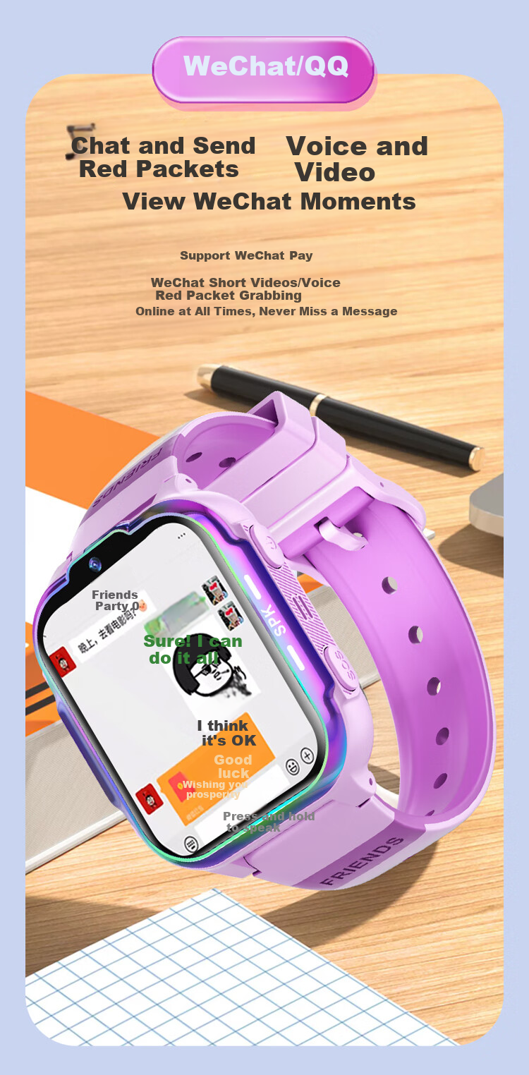 PALMHANG Smart Children's Phone Watch, 5G Full Network Compatible, Sports Video Watch, Suitable for Primary And Middle School Students, Can Insert SIM Card, GPS Precise Positioning, WeChat Multifunctional Youth Smart Watch 6