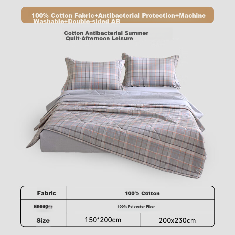 MLILY Summer Cooling Quilt, 100% Pure Cotton Air Conditioning Blanket, Summer Pure Cotton Cooling Quilt, Machine Washable Fiber Quilt, Afternoon Leisure