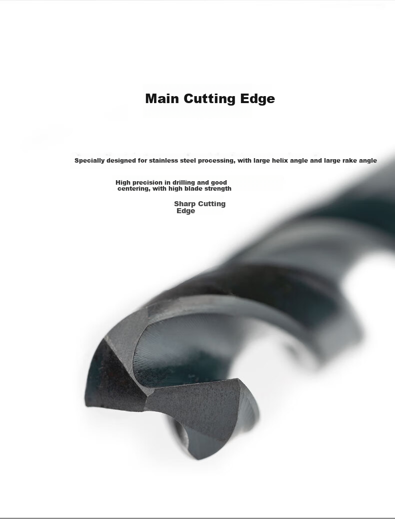 Chengliang Stainless Steel Straight Shank Twist Drill, 8mm High-Speed Steel Cobalt-Containing Twist Drill Bit, Metal Hole Drilling Bit, M35 Electric Drill Bit 4