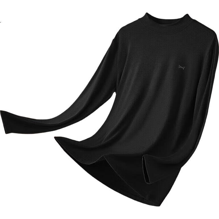 Мужская термофутболка MiiOW 60S Cotton Modal с полуворотником, осенняя термофутболка с длинным рукавом, базовый слой, черная, XL