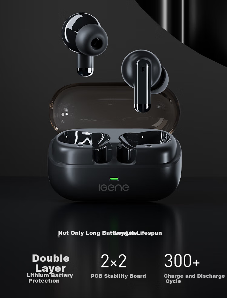 IGene [0 Pressure Low-Frequency Speaker] Bluetooth In-Ear True Wireless High-Quality Headset with Noise Cancellation for Calls, HD Music, Sports And Gaming, Compatible with Apple And Huawei 12