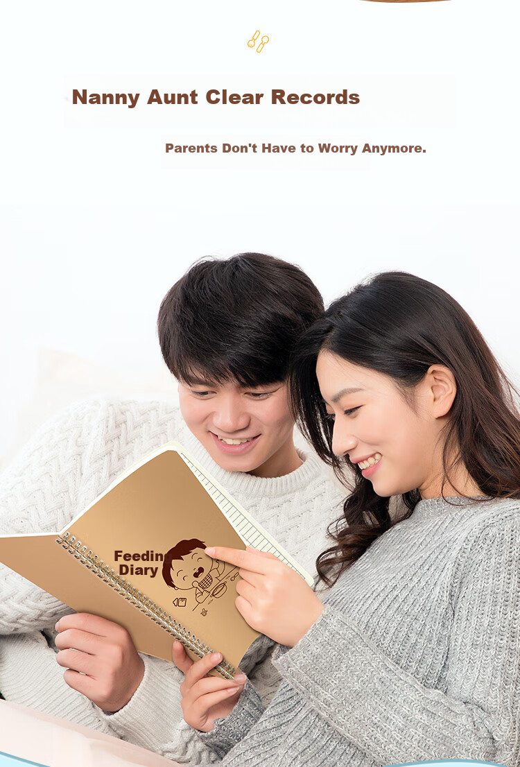 Weikeduoli 2 A5 Feeding Record Books for Baby Boys, Breastfeeding Diary, Newborn Growth Record Manual, Infant Supplementary Food Feeding Book, Soft Spiral Notebook, Can Record 100 Days [Internet Bestseller] 6