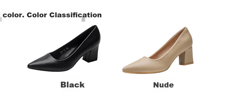 CARTELO Women's Single Shoes, Professional Work Shoes, Elegant Pointed Toe Chunky Heel Shoes, KCC-555, Black, Size 35 3