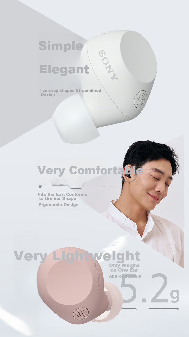 SONY WF-C710N, Comfortable True Wireless Noise Cancelling Earphones, White, Apple Earphones for 618 6