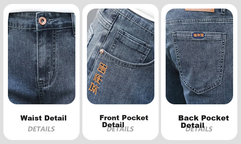 Jeanswest Men's 2026 Summer Lightweight Denim Shorts Fashion Casual Versatile Straight-Leg Cropped Pants Blue Gray 38 3