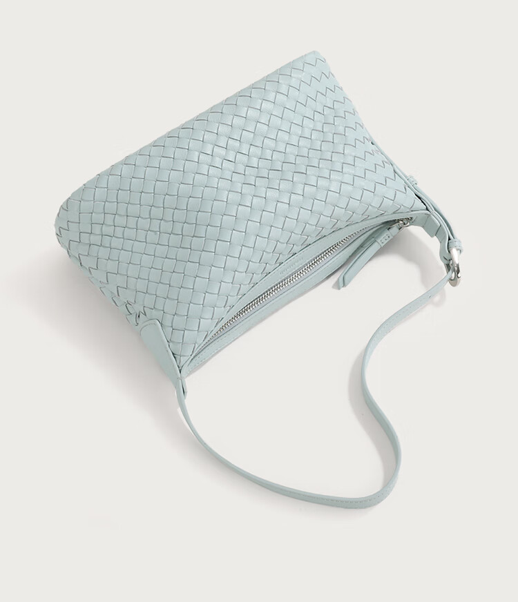 Mood Lambskin Woven Bag, Blue Underarm Beach Bag, Hobo Commuter Large Capacity Shoulder Crossbody Dumpling Bag, Birthday Gift 26
