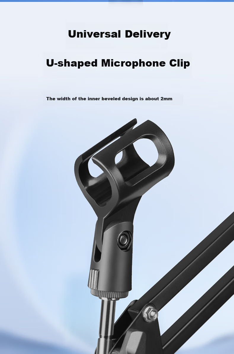 Depusheng A6 Microphone Stand Arm, Live Streaming Microphone Stand, Karaoke Recording Voiceover Live Streaming Host Condenser Microphone Anti-Spray Shockproof Stand, Desktop Universal Folding Stand, Thickened And Reinforced Professional 3