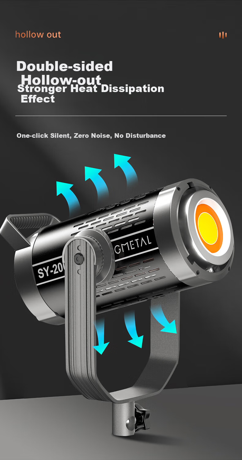 Jimantu Live Streaming Fill Light, 500W Indoor Studio Photography COB Light, Specially Designed for Streamers, Live Broadcast Room, Spherical Deep Mouth Grid Reflector, Parabolic Softbox, Video Shooting Sun Lamp 7