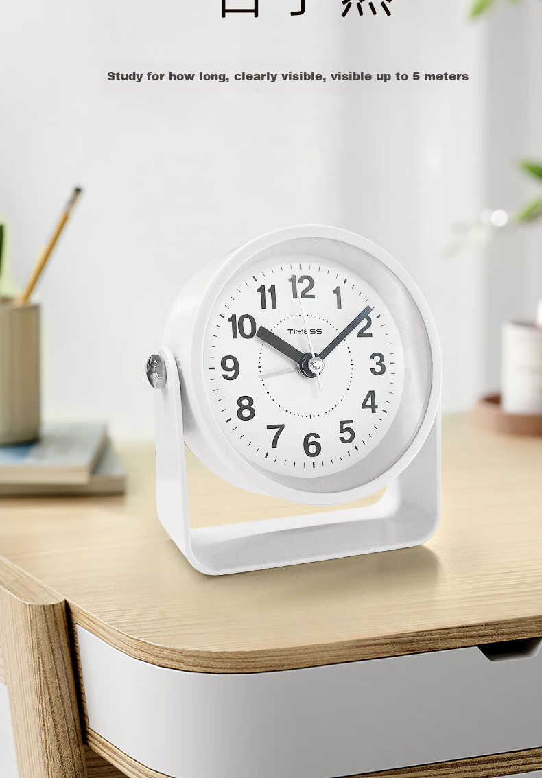 Timess Alarm Clock Creative Design for Students And Children with Loud Ringtone, Wake-Up Aid, 2024 Model, Sleep-In Prevention, Night Light, Rotatable Quartz Mini Alarm Clock, Back-To Gift 6