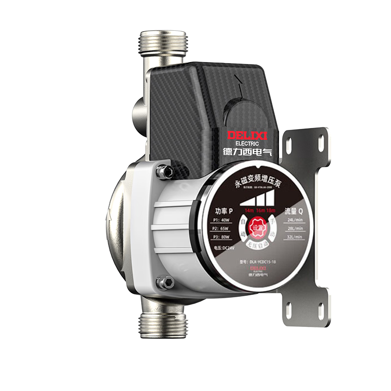 DELIXI Permanent Magnet Variable Frequency Booster Pump, Fully Automatic No-Pressure Start, Household Water Heater Booster, Tap Water Shower Head Pressure-Increasing Pump