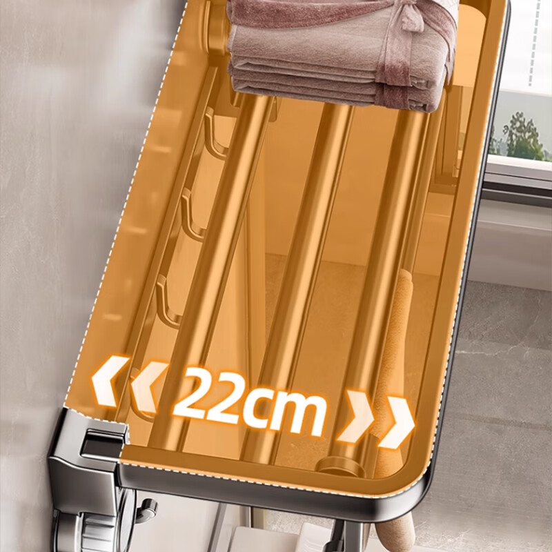 Century Zhenghe Suction Cup Towel Rack No Drilling Bathroom Storage Foldable Towel Bar Bath Towel Rack Mesh Basket Kitchen and Bathroom Hanging Accessories