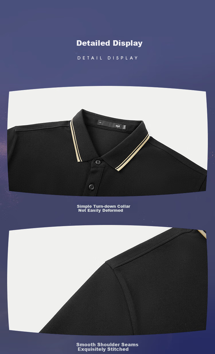 HLA Short-Sleeve Men's Shirt, Three Body Alliance Collaboration Series, Cool-Feeling Moisture-Wicking Quick-Dry Short-Sleeve Shirt for Men in Summer 21