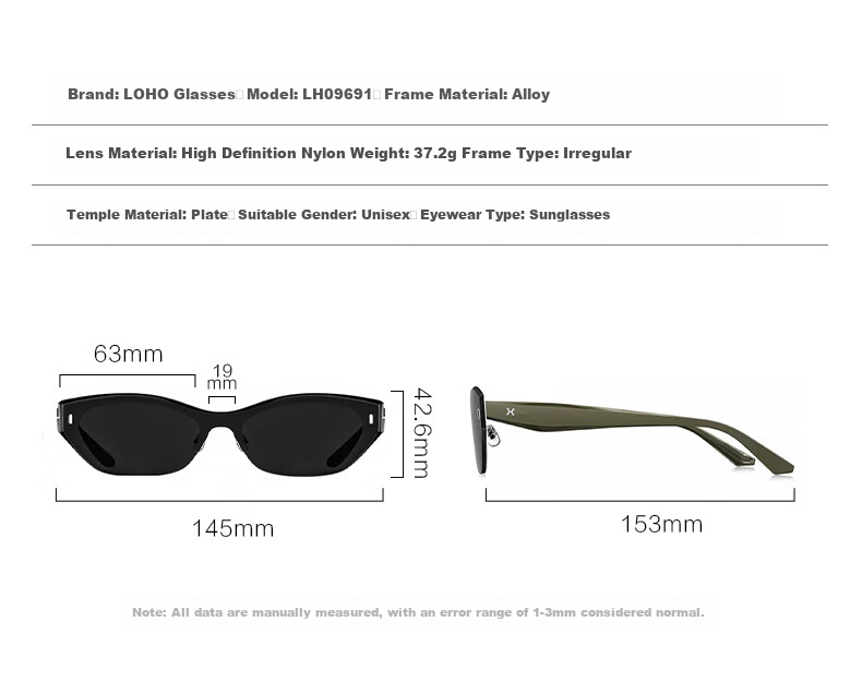 LOHO Sunglasses, 2026 New Cat-Eye High-End Color-Blocking Sunglasses for Women, Full Mirror High-Definition Sun Protection Glasses for Me 14