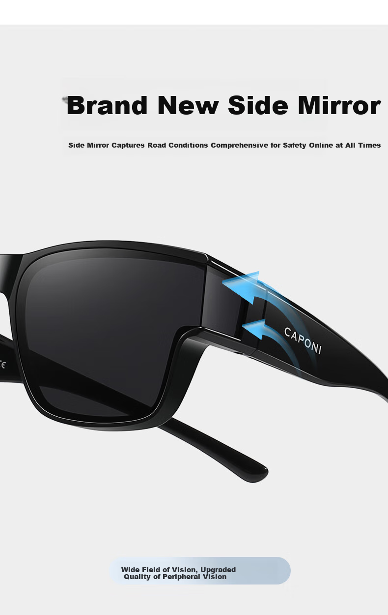 CAPONI Night Vision Driving Sunglasses Clip-On Unisex Photochromic Polarized Sunglasses Clip for Day and Night Use with Prescription Glasses 15