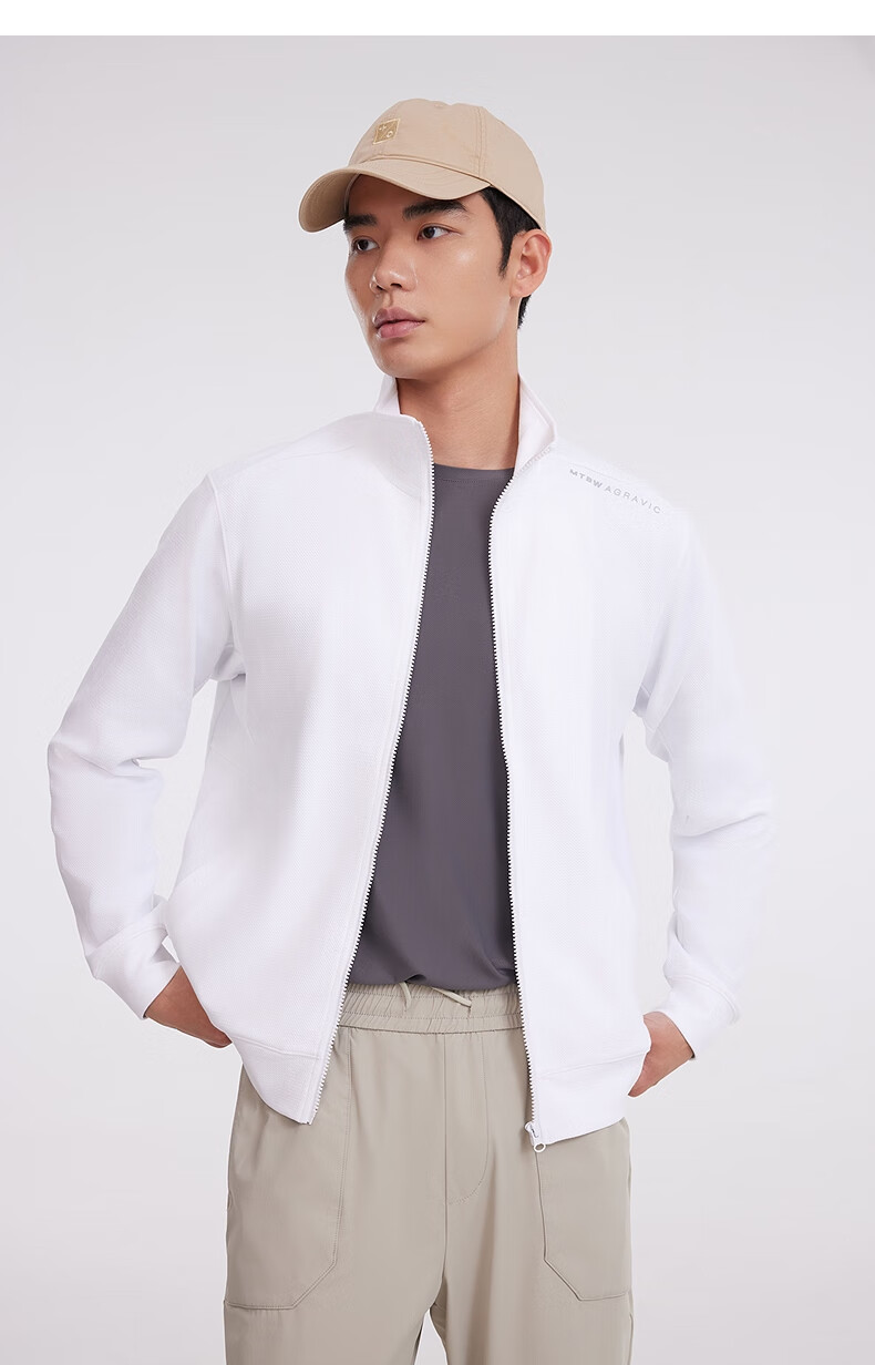 Meters Bonwe Men's Sweatshirt, New Versatile Comfortable Knitted Cardigan, Simple Casual Top, Stand-Up Collar Jacket 3
