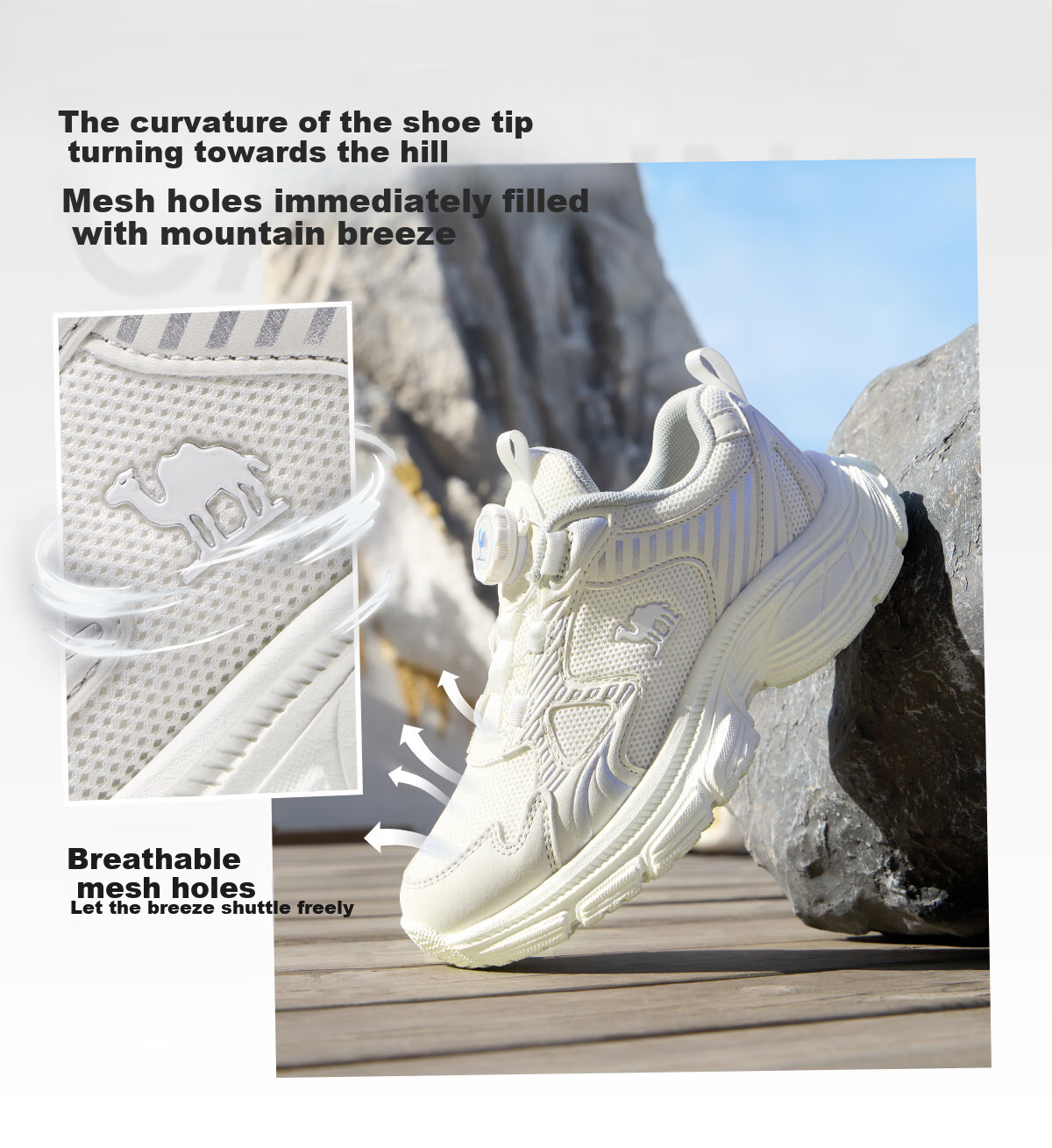 Camel [Xingyue] Kids Sports Shoes Outdoor Casual Running Shoes Breathable Mesh Non-slip Boys Girls Children 7