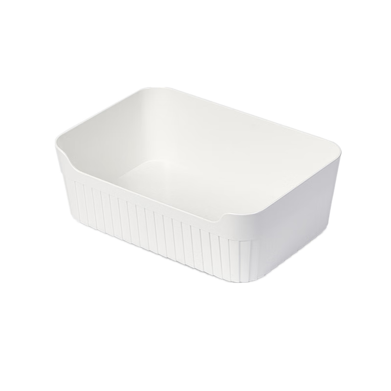 BDO Desktop Storage Box, Office Desk Organizer, Home Spice Container, Bathroom Cosmetics Storage, Large White, 1 Piece