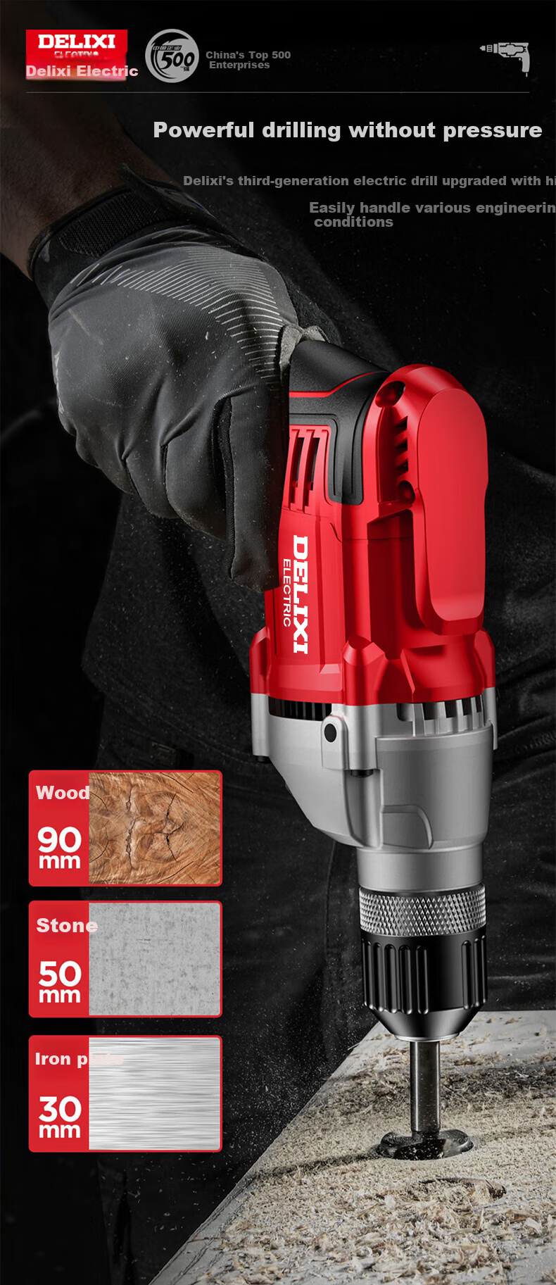 Deli Xidianqi 550W Electric Drill, AC Motor Screwdriver, Power Tool, Multi-Functional Handheld Drill, DLX-DZ1613 11