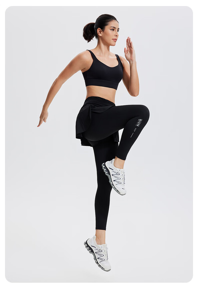 Cosleaf Women's Running Fitness Pants with Built-In Shorts, Anti-Exposure Slim-Fit Elastic Yoga Leggings, Professional Waist Bag Sports Pants 23