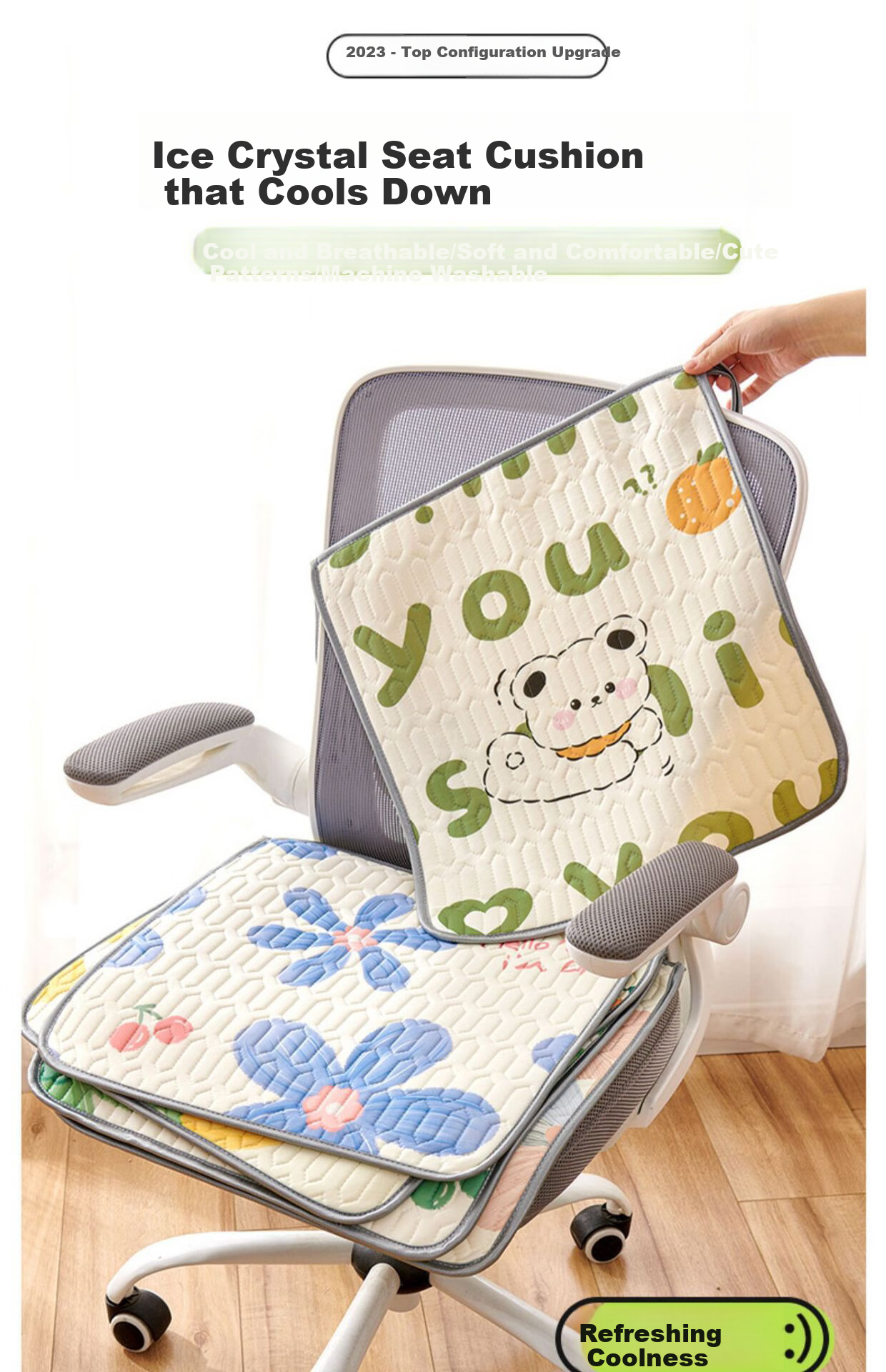 Fanyejia Car Gel Seat Cushion, Summer Ice Pad, Office Long-Sitting Cool-Feeling Chair Mat, Car Seat Pad, Cooling Mat, Temperature-Reducing Device 5