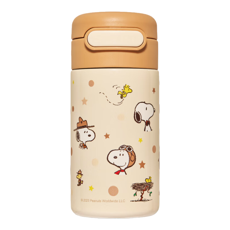 SNOOPY Insulated Mug, Small Capacity, 316 Stainless Steel, Mini Straw Pocket Cup, Compact Portable Water Bottle for Students, Men And Wome