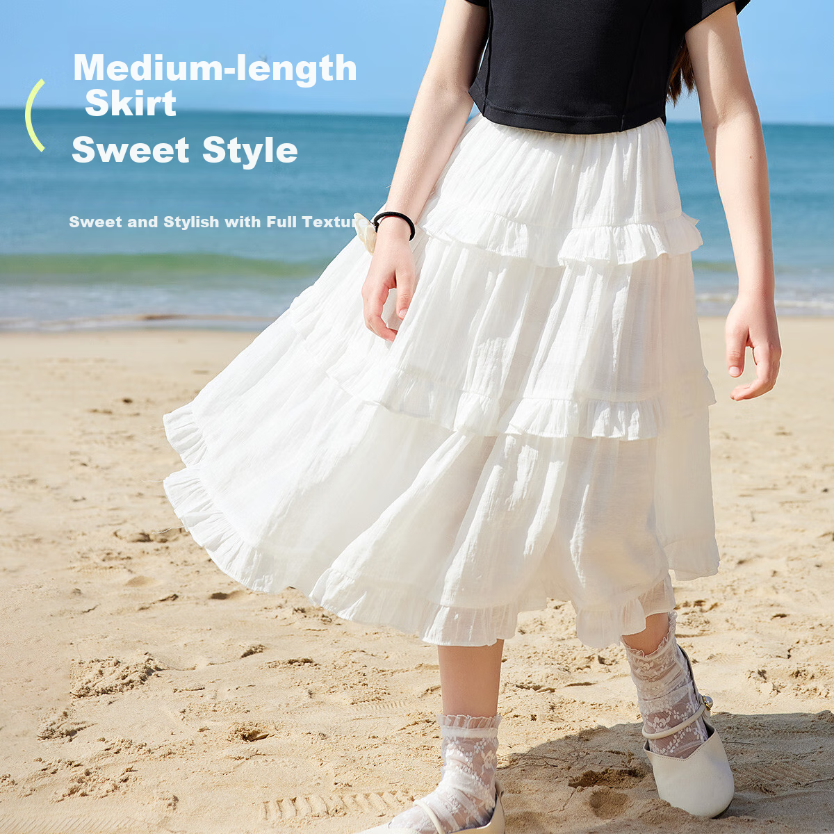 ASK JUNIOR Girls' Princess Dress, Summer Thin Breathable Skirt, Dance Children's Dress