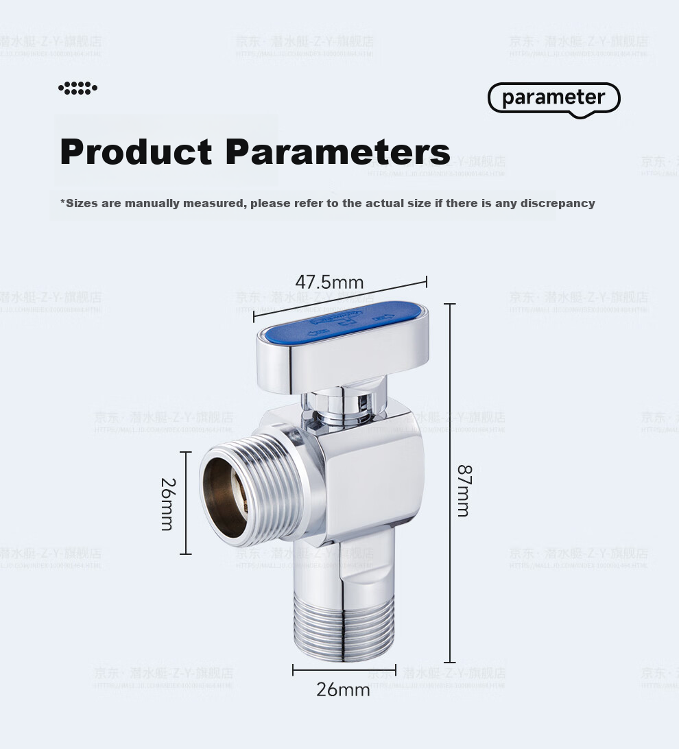 Submarine F1036A Brass Ball Valve, Brass Valve Core, Fully Open High Flow Gas Water Heater, Floor Heating, Wall-Mounted Boiler, Cold Water Valve 4
