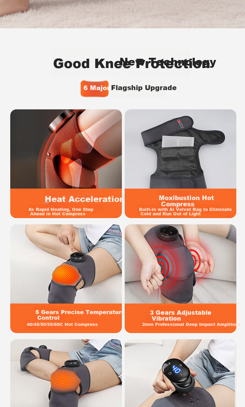 Renhe Knee Hot Compress Therapy Massager Heating Knee Leg Massager for Elderly Parents Father's Day Gift 2