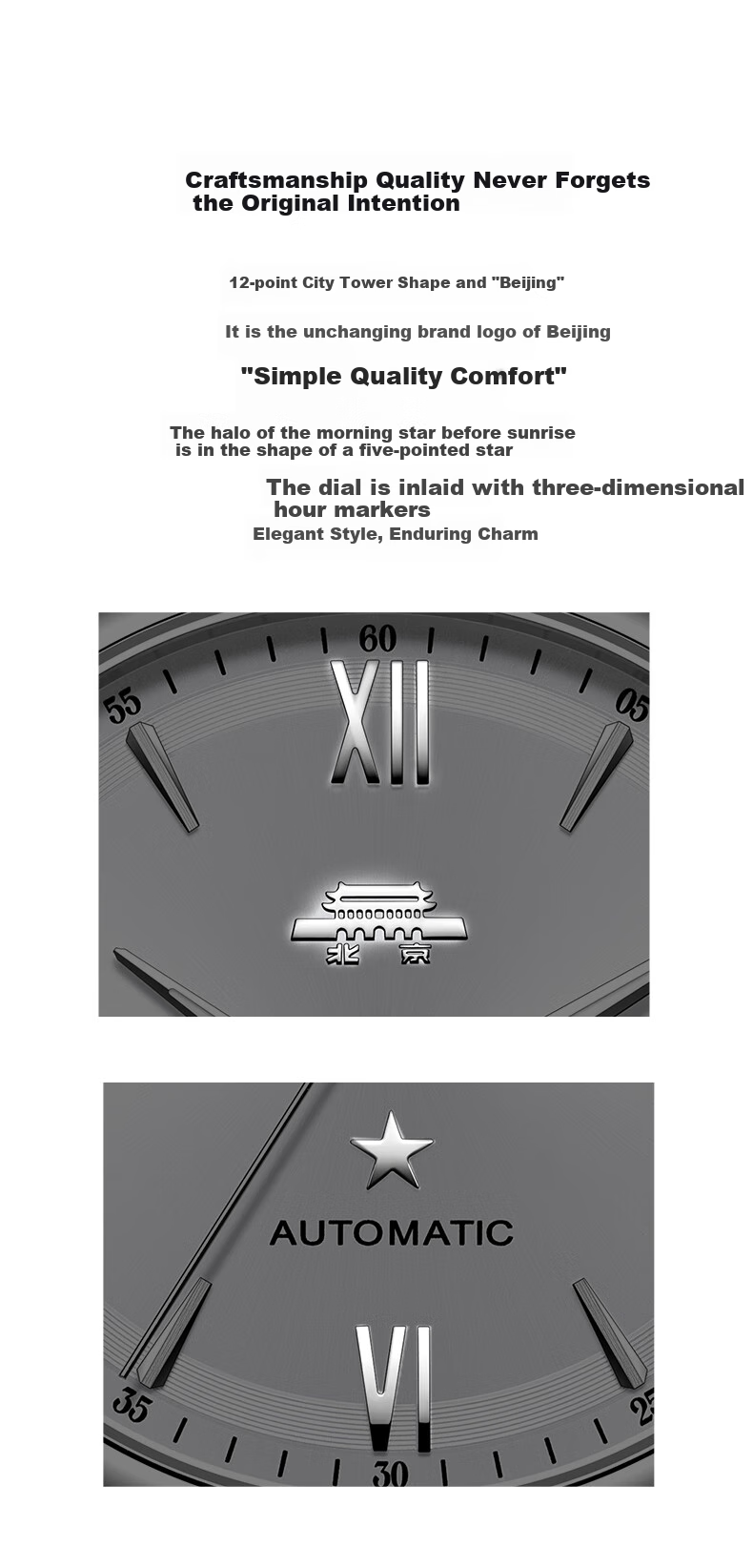 Beijing Men's Fully Automatic Mechanical Watch, Classic Steel Strap, Calendar, Domestic Brand Birthday Gift for Me 3