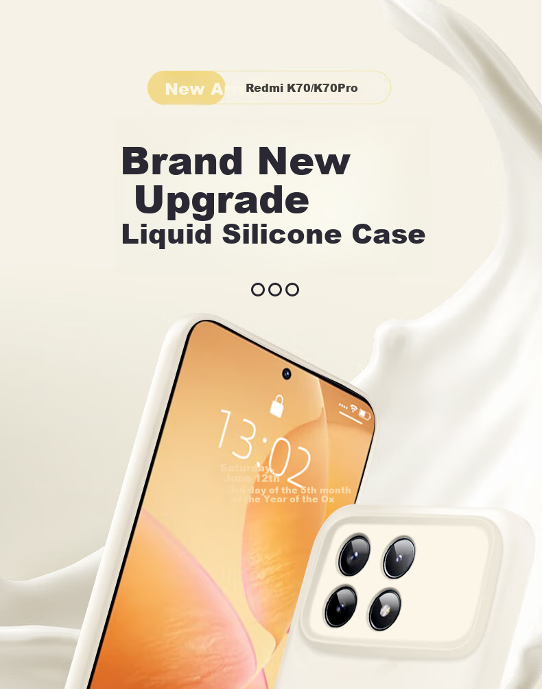 Shangsu Compatible with Redmi K70 Phone Case, K70 Pro Protective Cover, Premium Liquid Silicone Soft Shell, Full Lens Protection, Shockproof, Anti-Fingerprint, for Women And Men, Solid Color Simple Outer Shell, Black 1