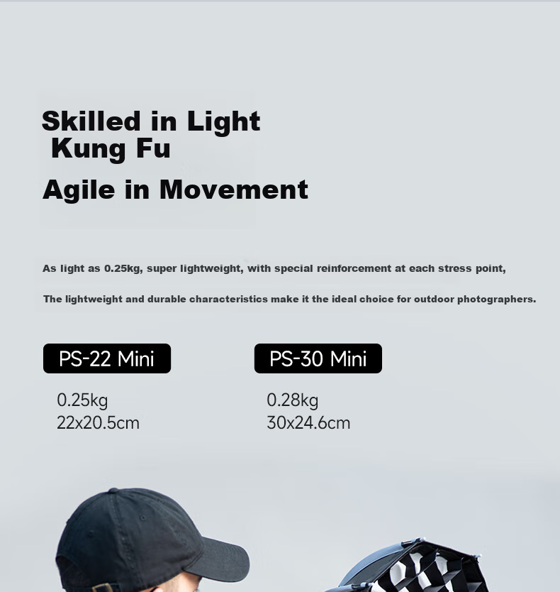 AMBITFUL PS22 Mini Octagonal Deep Softbox, Small Portable Fill Light, Suitable for Live Streaming, Nan Guang 60W Yongnuo YN150 8