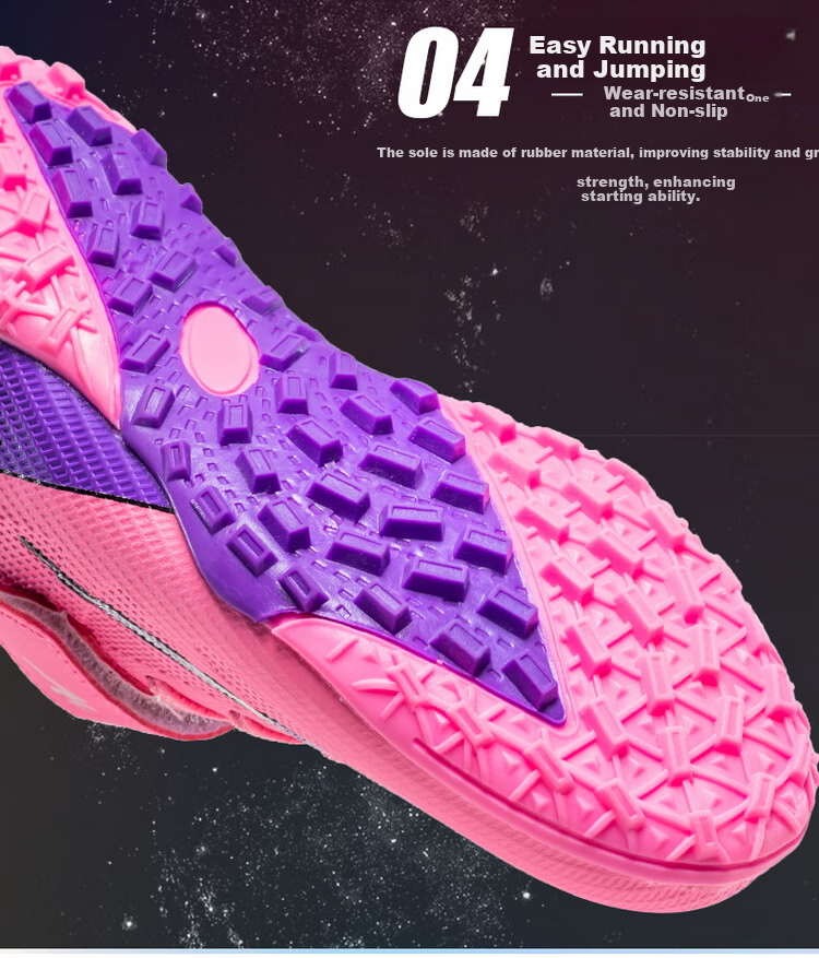 Shuangxing Children's Soccer Shoes for Boys And Girls, Big Kids' Molded Studs TF Artificial Grass Training Shoes, Student And Youth Slip-On Sneakers 6