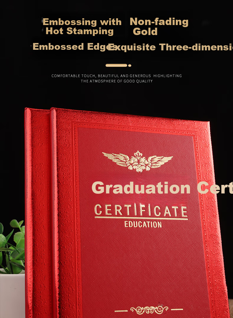 Elifo Custom Graduation Certificate Cover Pages, Large Size 12K Customized for 10 Books, 12K 10-Book Set (Including 15 Inner Pages) 7