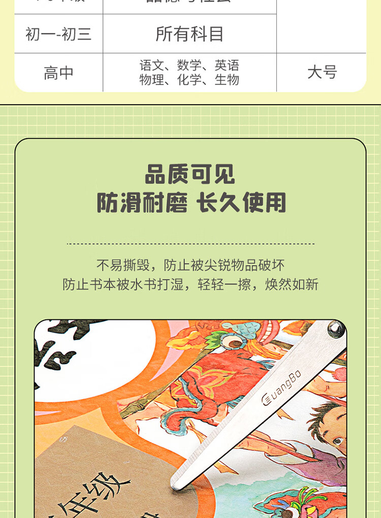 GuangBo 10-Pack A4 Large Self-Adhesive Book Covers Transparent Frosted Protective Film School Student Book Jackets with Corner Cut and Name Stickers H03503 1