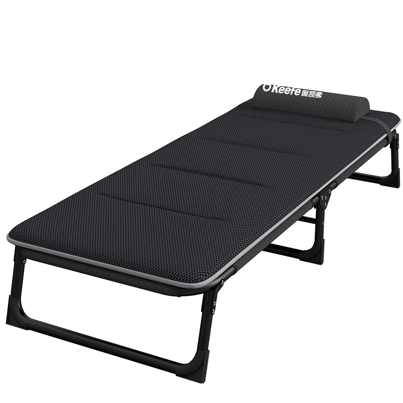 Okeefe Folding Bed Lounger, Single Nap Bed for Office, Camping Cot, Hospital Companion Bed with Cotton Padding
