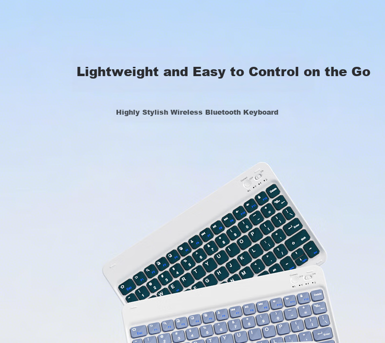 BOW Hangshi X19 Wireless Bluetooth Keyboard, Ultra-Thin, Quiet, Suitable for Office Use, Compatible with Apple, Xiaomi, Huawei Phones, IPad Tablets, Laptops, Universal Rechargeable Keyboard, Elegant White 2