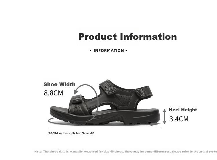Goldlion Men's Shoes, Summer New Style Men's Sandals, Lightweight Comfortable Outdoor Beach Shoes, G596520048AAF, Black, Size 38 6