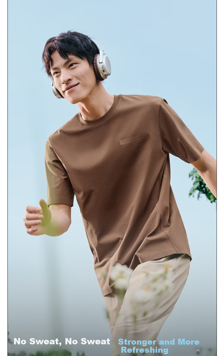Beneunder Men's Short-Sleeve Summer Outdoor Breathable Sports T-Shirt, Sweat-Resistant Multi-Functional Round Neck T-Shirt DR618 3