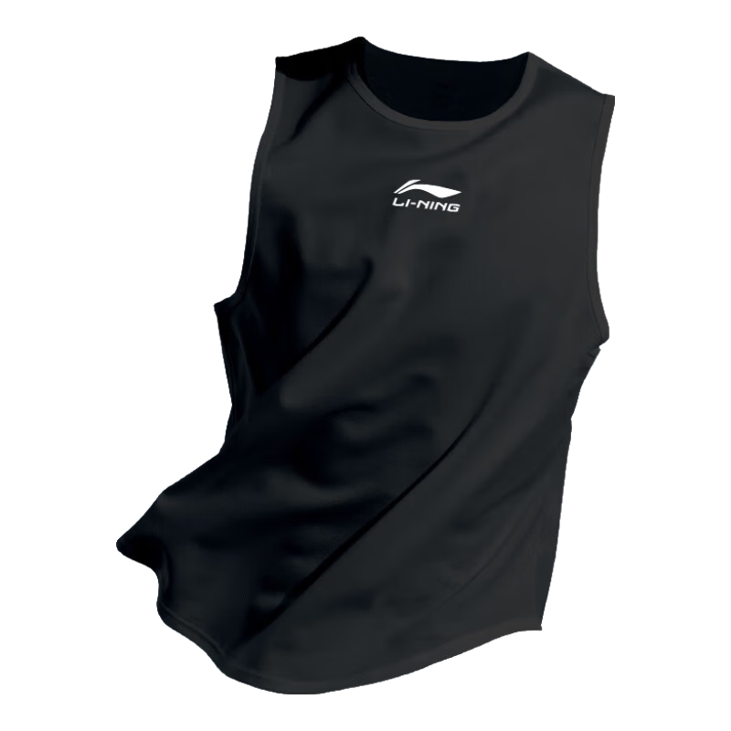 LI-NING Sleeveless Sports Running Quick-Dry Vest for Men and Women Yoga Fitness Breathable Cool Top Black 2XL