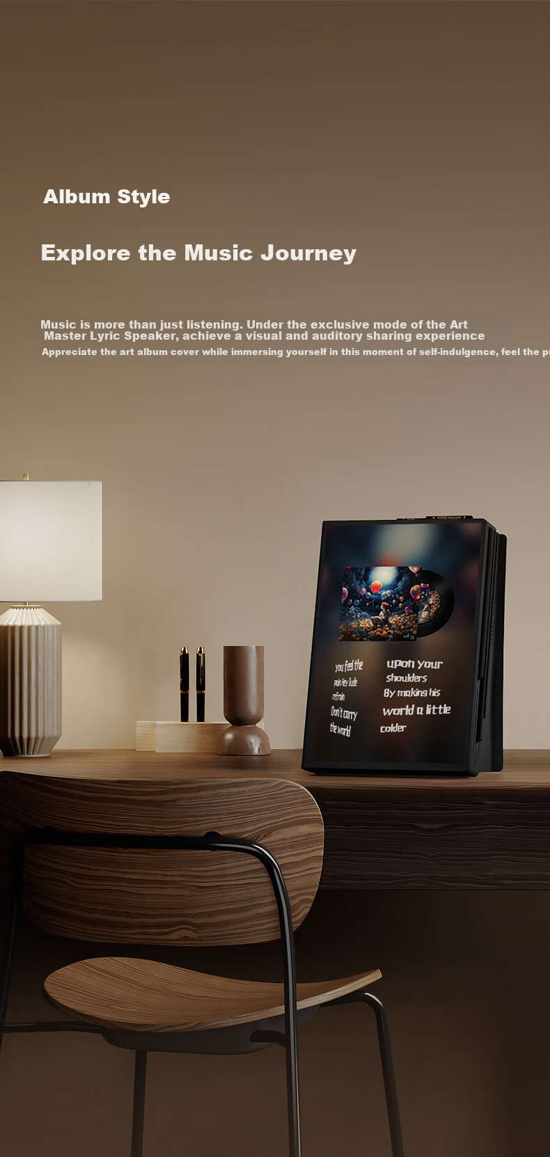 ART'MASTER Art Book Album Vinyl Record Lyrics Audio, Desktop Bluetooth Speaker, Home Living Room Bedroom Audio, Smart Home Birthday Gift 4