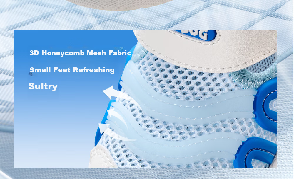 BOBDOG Children's Shoes, Baby Sandals, Toddler Shoes, Boys' Caterpillar Shoes, Breathable Mesh Kids' Footwear, Light Blue, Size 25 5