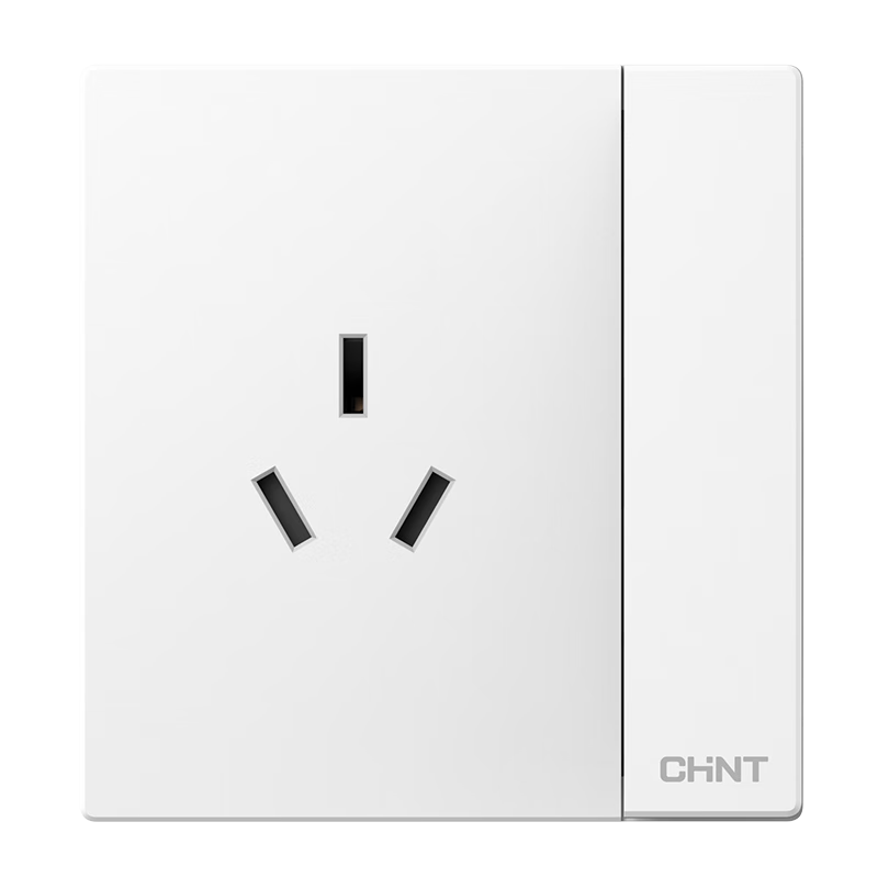 CHNT Switch Socket, No Painting Required Large Panel, Concealed Installation Socket Panel, X1M Single-Pole Three-Hole Diamond-Shaped White Matte