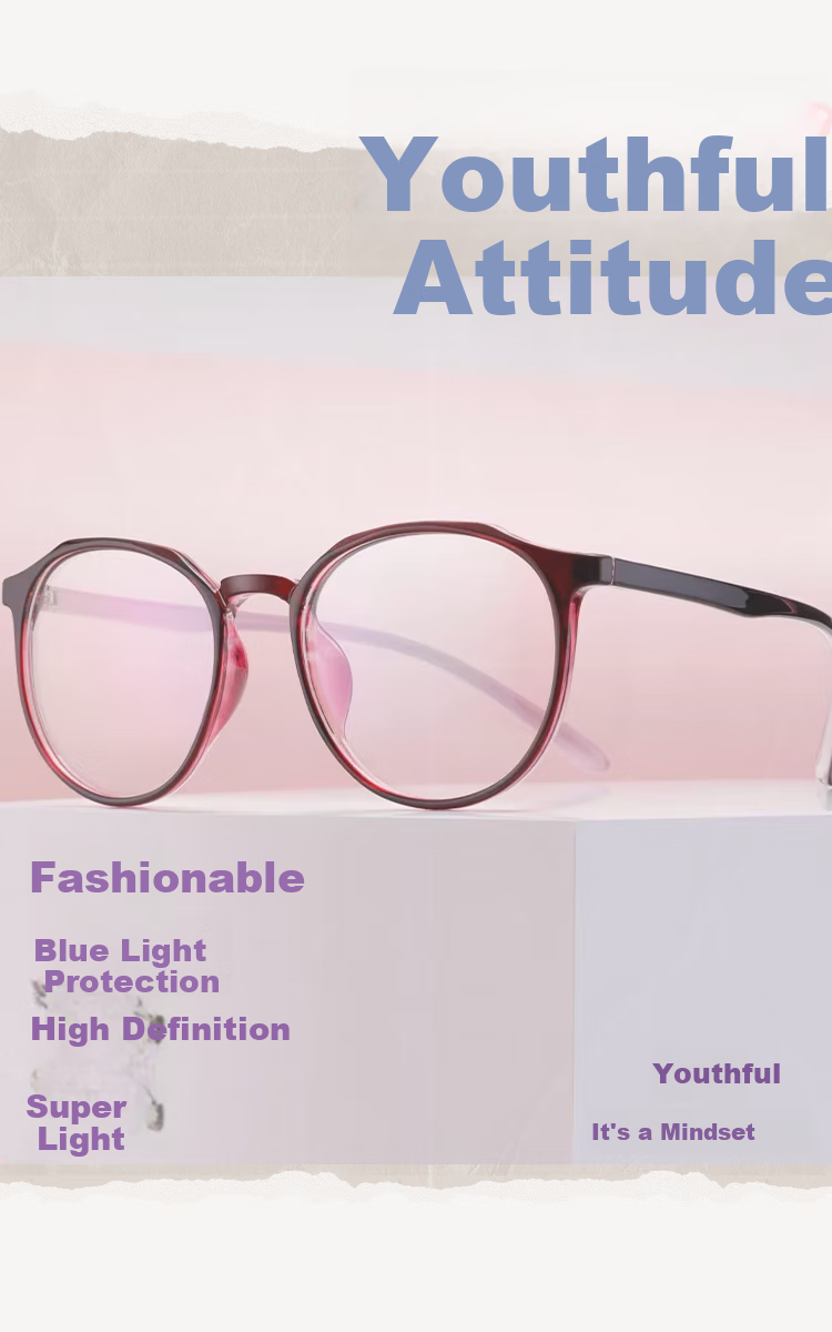 Nianqingtai Women's Fashionable Full-Frame TR90 Comfortable High-Definition Ultra-Light Imported Reading Glasses D685 + 400 Degrees 1