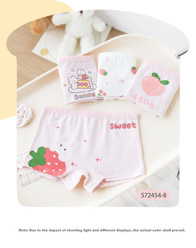 Caramella 2026 New Four-Season Children's Underwear, Cartoon Girls' Boxer Briefs, Pure Cotton 7A Antibacterial Baby Shorts And Boxers 10