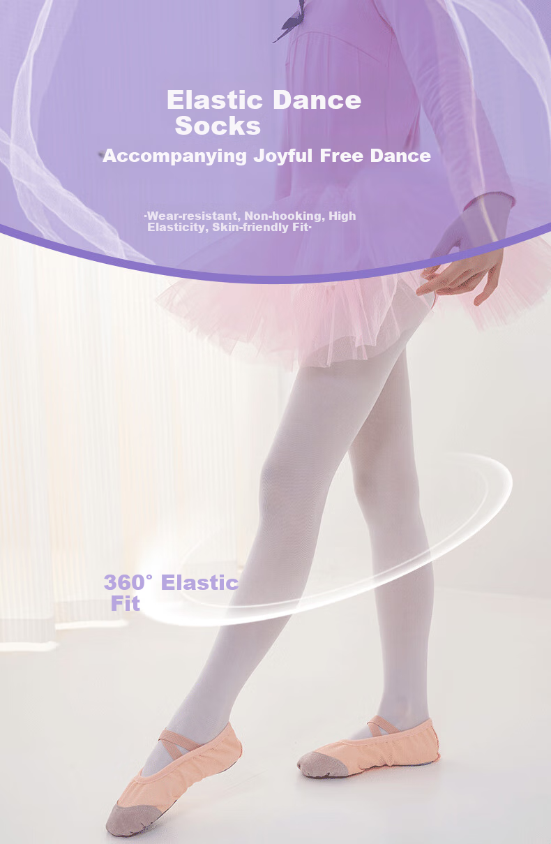 LangSha Children's Dance Tights, Girls' Practice White Anti-Sprain Pantyhose, Ultra-Thin Stockings for Dancing, Ballet Tights Suitable for Outdoor Wear 1