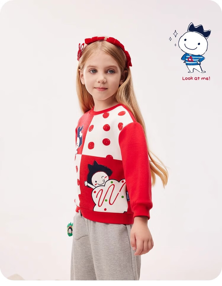 Allo&lugh Children's Autumn New Girls' Sweet Floral Print Korean Style Long Sleeve Sweatshirt, Pink, Size 140 5