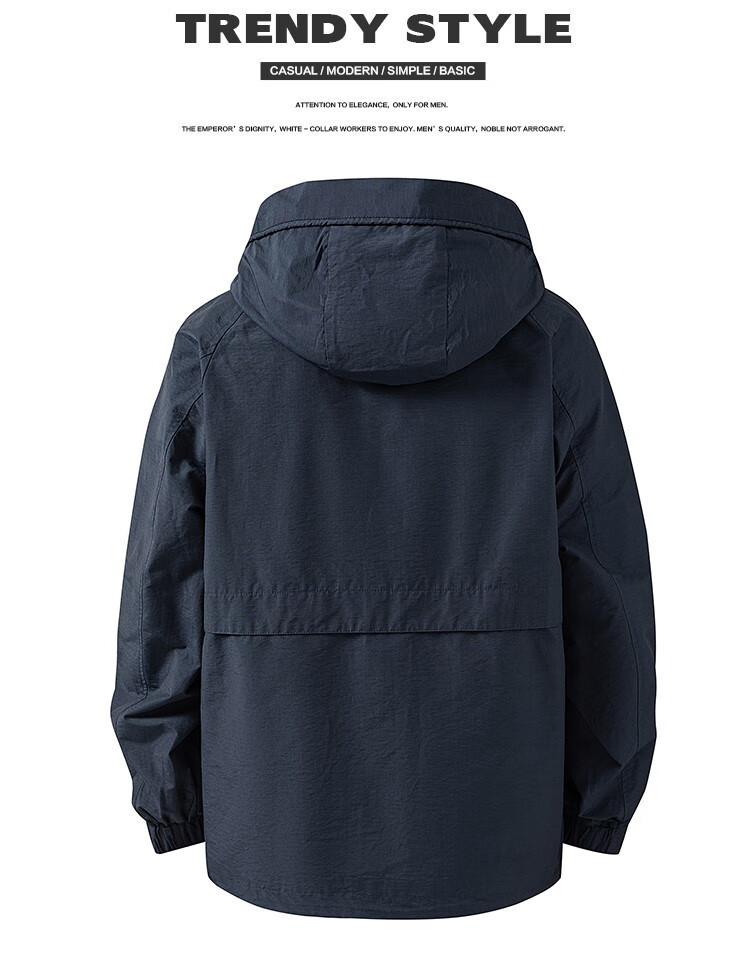 ROMON Spring Autumn Fashion Hooded Jacket Men Simple Business Versatile Outdoor Casual Jacket Coat 2