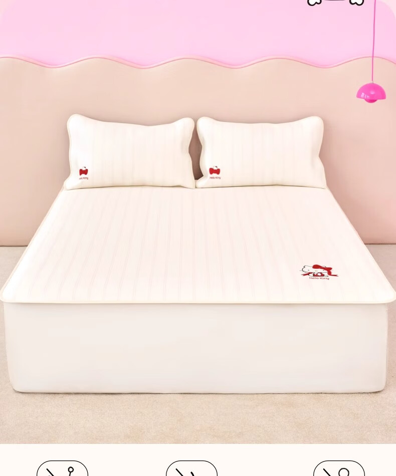 Tbh Sanrio Hello Kitty Ice Silk Summer Cooling Mat Machine Washable Soft Mat 120x200cm with Straps 4