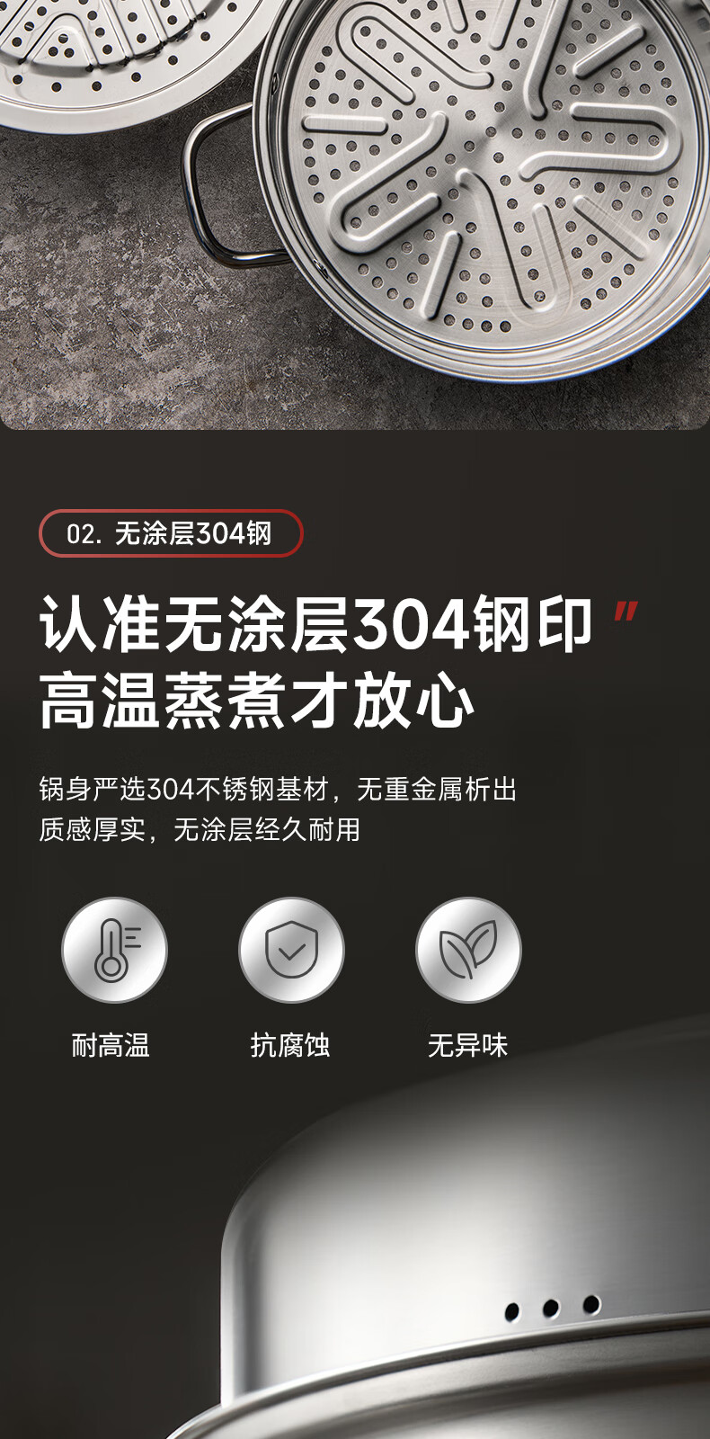 ASD Steamer Pot, 304 Stainless Steel, Three-Layer, for Home Use, Steaming And Cooking Soup Pot, Large Capacity 30CM Double-Layer Steamer, Compatible with Gas Stoves, G3 Model 5